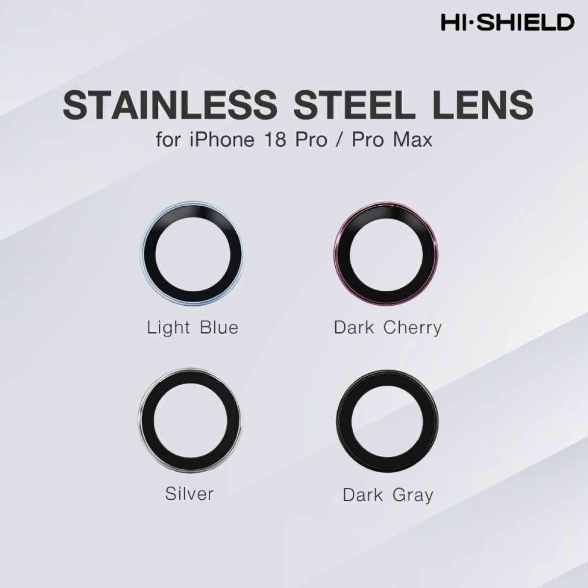 Hi-Shield กระจกกันเลนส์กล้อง Stainless Steel Lens - iPhone 18 Pro/Pro Max (Glacier)