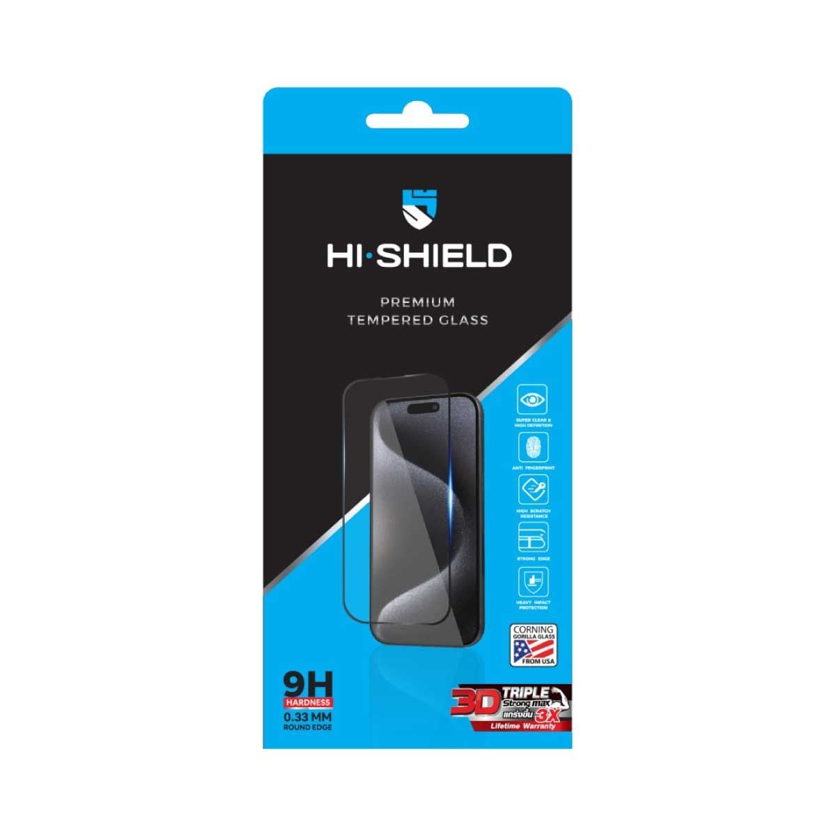 Hi-Shield ฟิล์มกระจกใสเต็มจอ 3D Triple Strong Max (รับประกันตลอดอายุการใช้งาน) - iPhone 18 Pro Max