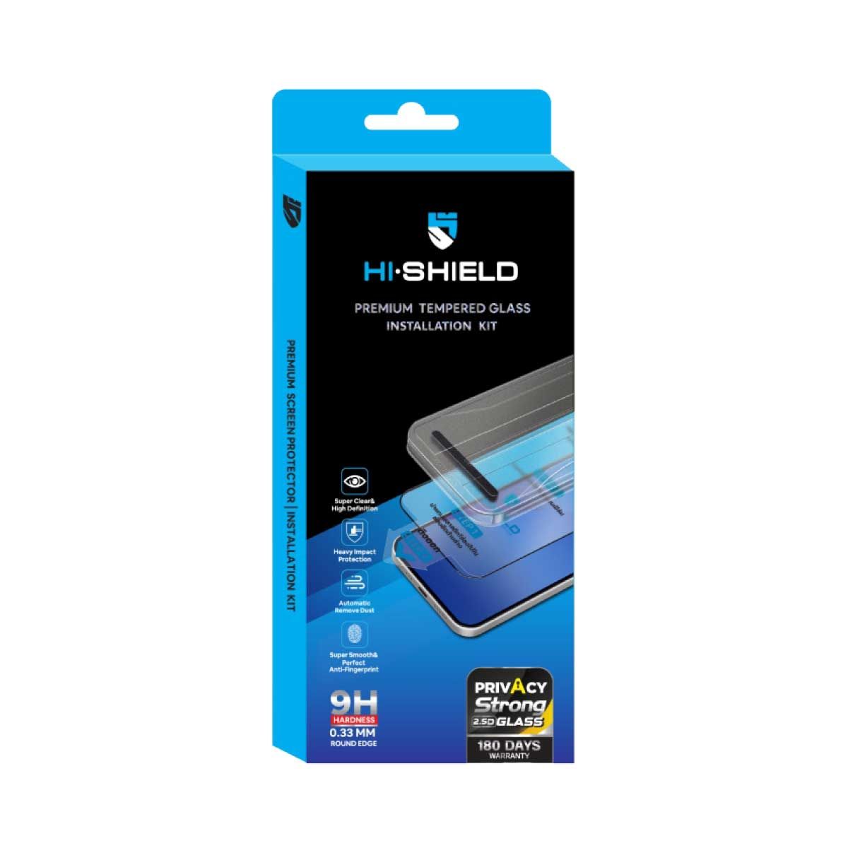 Hi-Shield ฟิล์มกระจกกันมองข้าง 2.5D Privacy Super Strong with installation kit รับประกัน 180 วัน (พร้อมชุดติดตั้ง) - iPhone 18 Pro Max