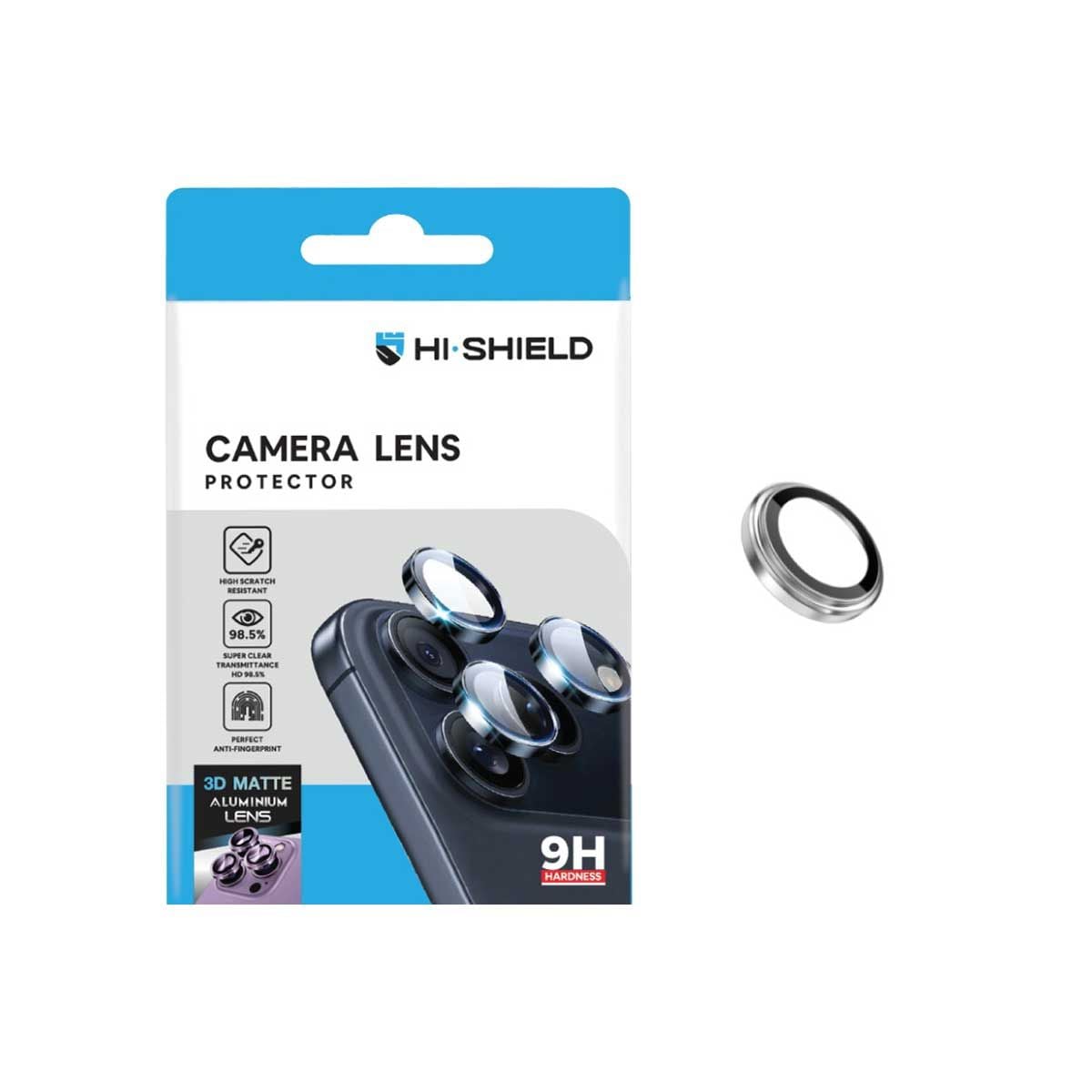 Hi-Shield กระจกกันเลนส์กล้อง 3D Matte Aluminium Lens - iPhone 18 Pro/Pro Max (Silver)