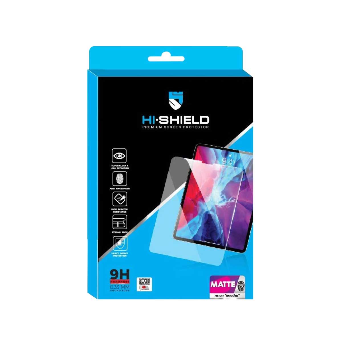 Hi-Shield Matte Tempered Glass 0.33 mm. ฟิล์มกระจกนิรภัยแบบด้านสำหรับ iPad Pro 13" (2024)