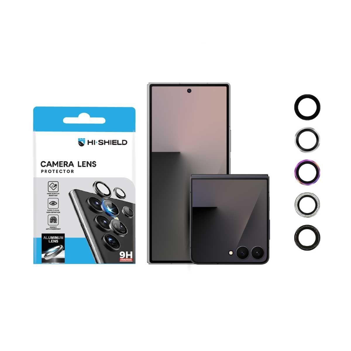 Hi-Shield กระจกกันเลนส์กล้อง Aluminum Lens - Samsung Galaxy Z Fold8 Ultra (Diamond Silver)