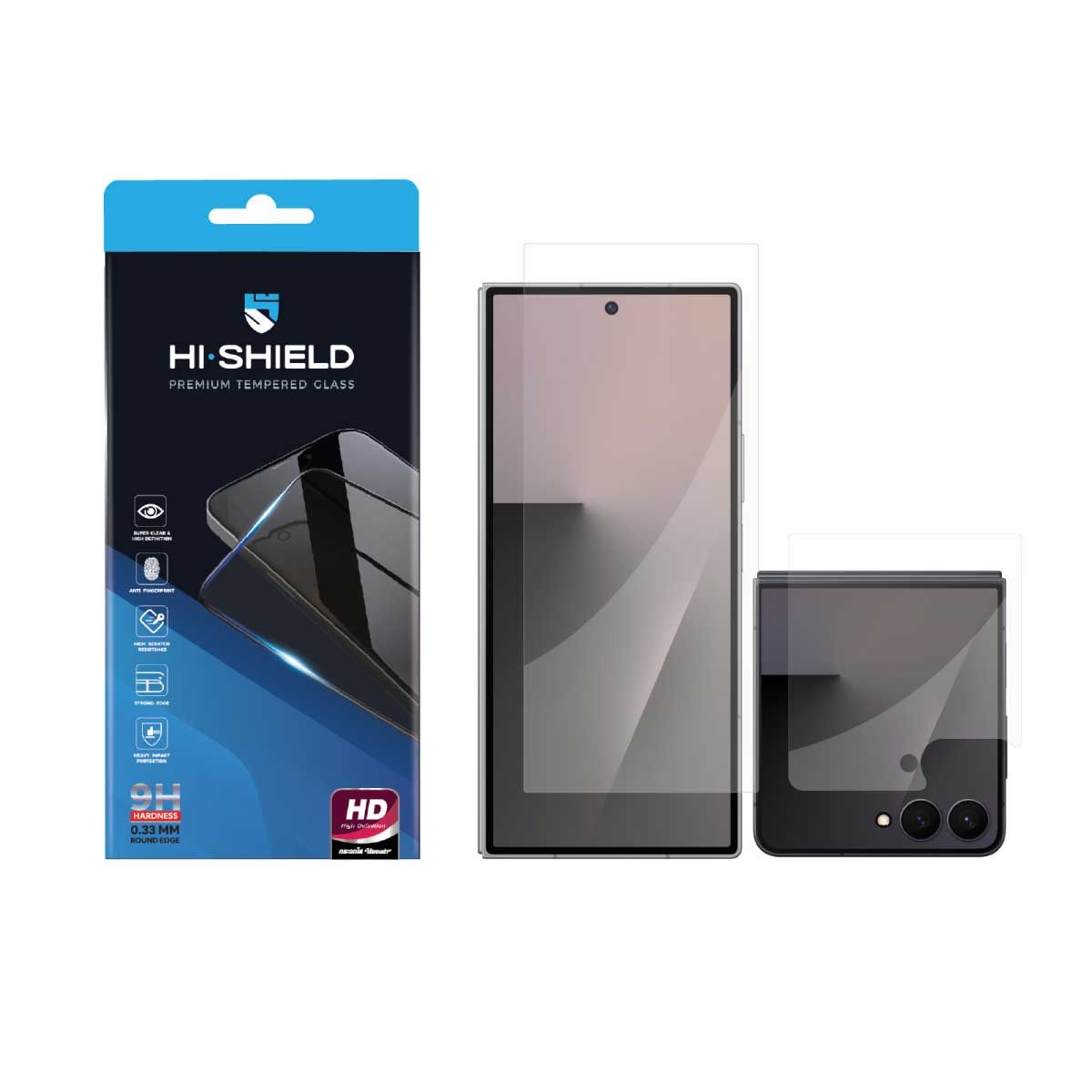Hi-Shield ฟิล์มกระจกกันรอยแบบใส 2.5D High Defination - Samsung Galaxy Z Flip8