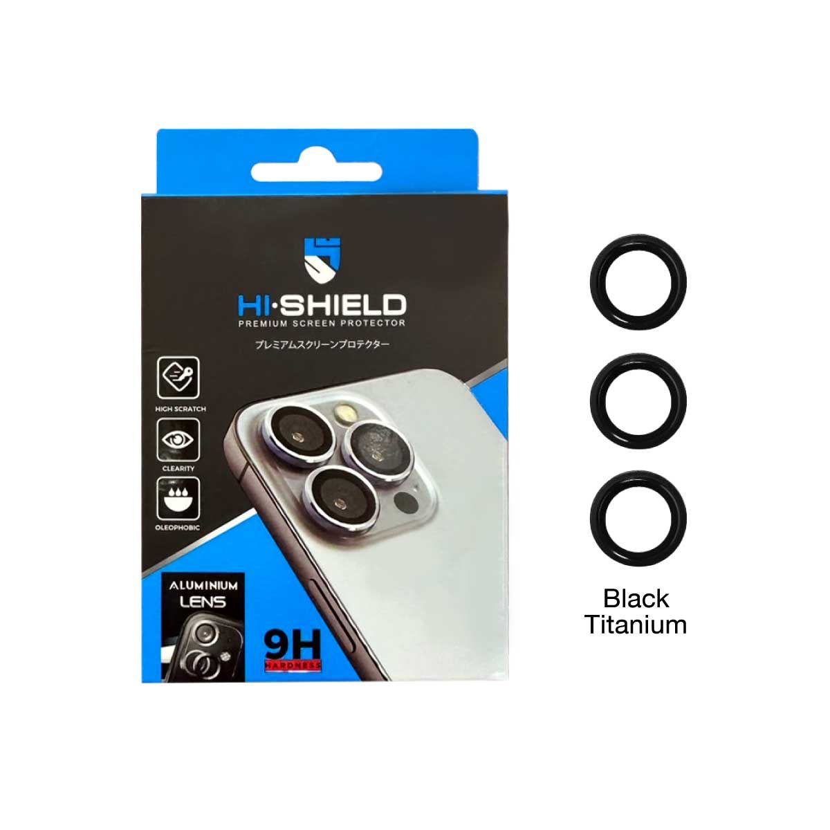 HISHIELD Aluminium Lens Black iPhone 15 Pro/ProMax