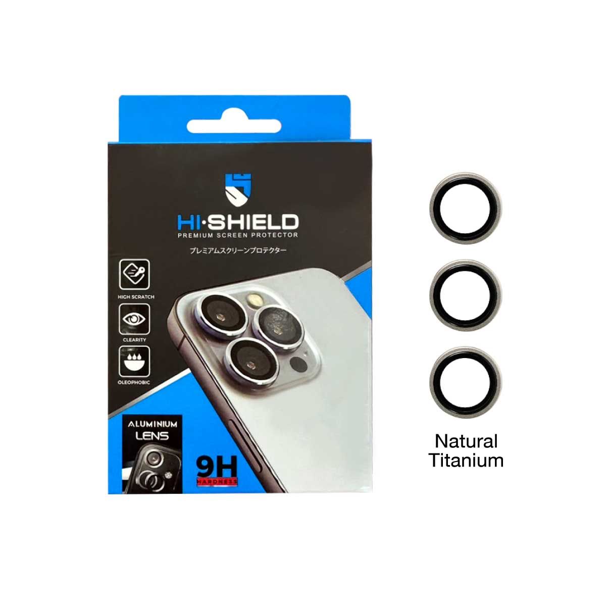 HISHIELD Aluminium Lens Natural Titanium iPhone 15 Pro/ProMax