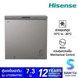 Hisense ตู้แช่แข็งฝาทึบ (2ระบบ) ขนาด 7.3 คิว สีเทา รุ่นLF229N4TW1
