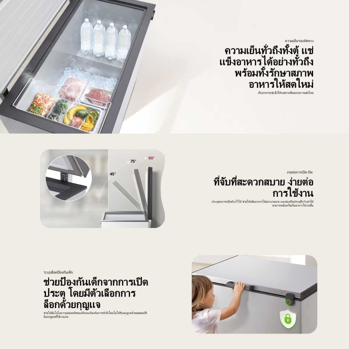 LG  ตู้แช่แข็งฝาทึบ 14.1Q รุ่นGC-B405BQCF