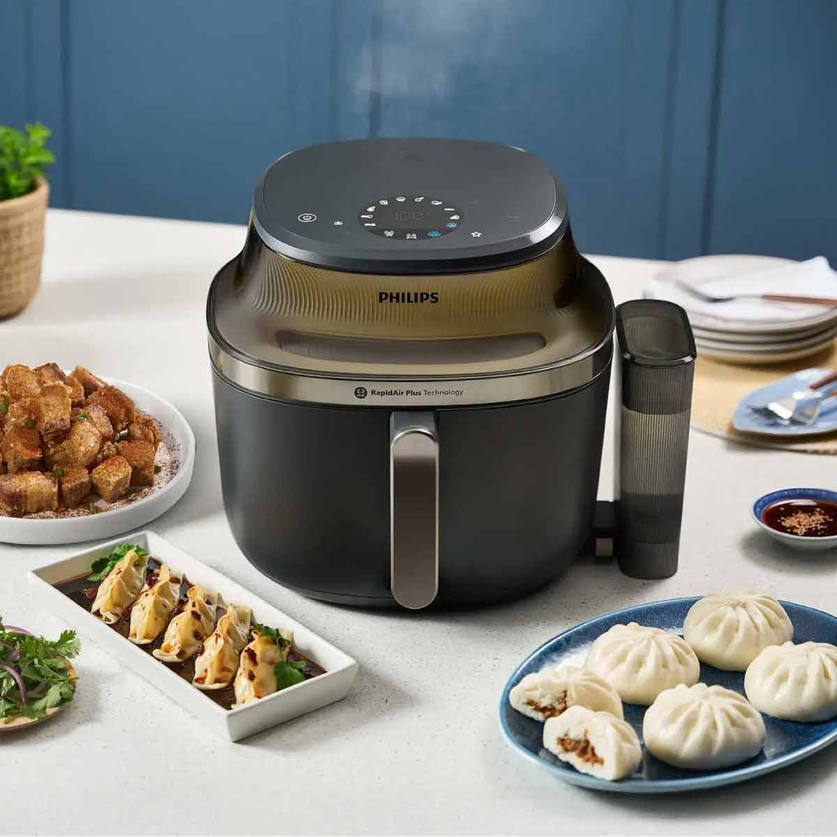 PHILIPS หม้อทอดไร้น้ำมัน7.2L กระจกใส+ไอน้ำ รุ่นNA543/00
