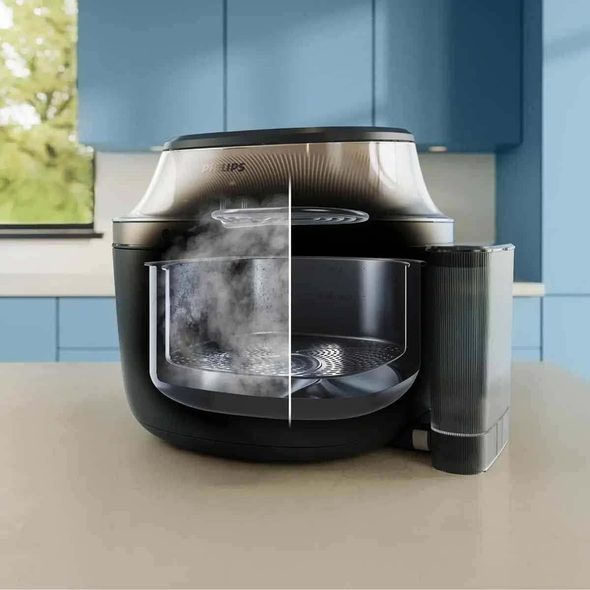 PHILIPS หม้อทอดไร้น้ำมัน7.2L กระจกใส+ไอน้ำ รุ่นNA543/00
