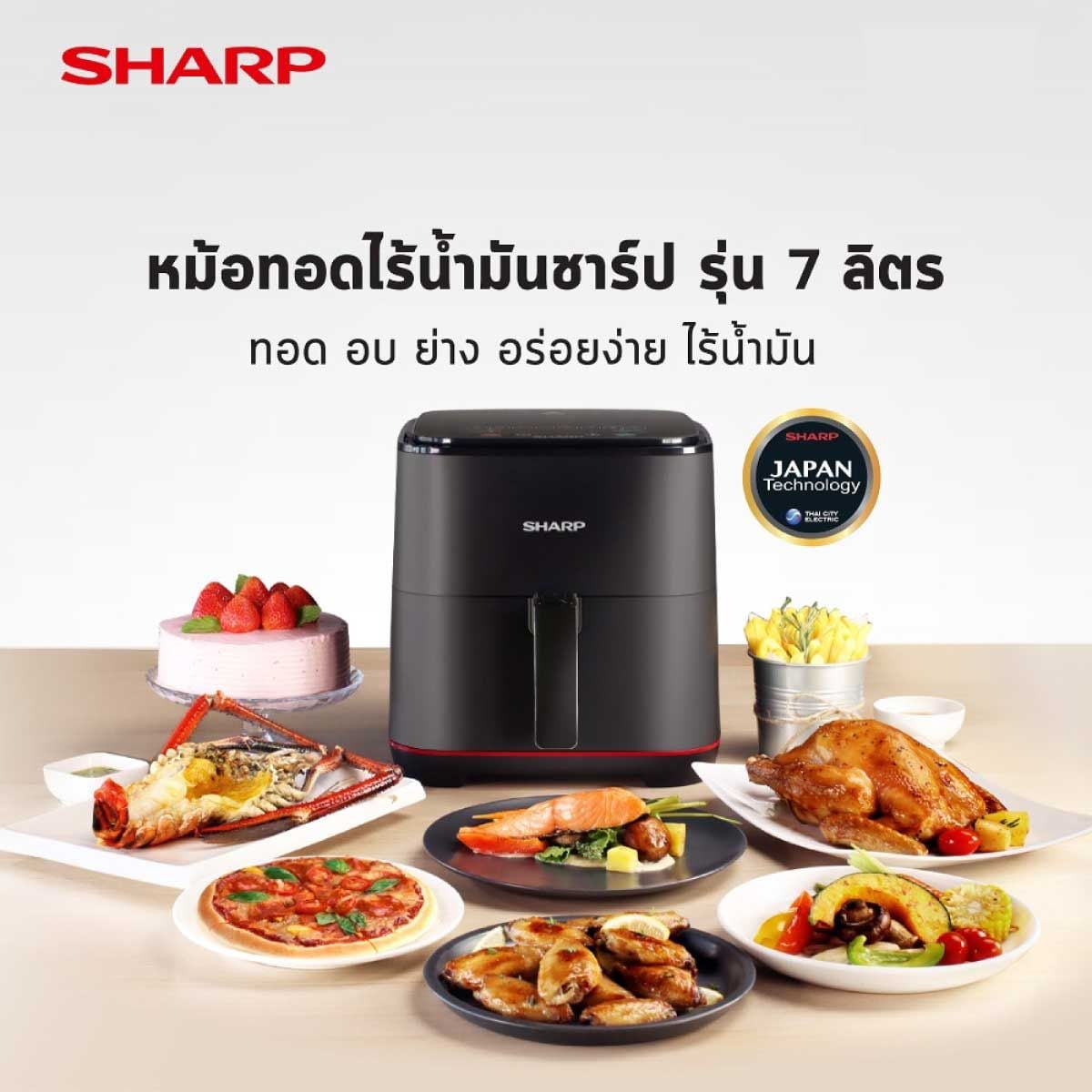 หม้อทอดไร้น้ำมัน7ลิตร 1650W รุ่นKF-AF70DB