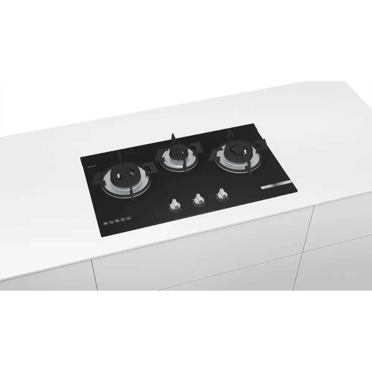 BOSCH เตาแก๊สแบบฝัง Series 8 (เตาแก๊สบนกระจก – Gas on glass) รุ่น PMD83A31AX
