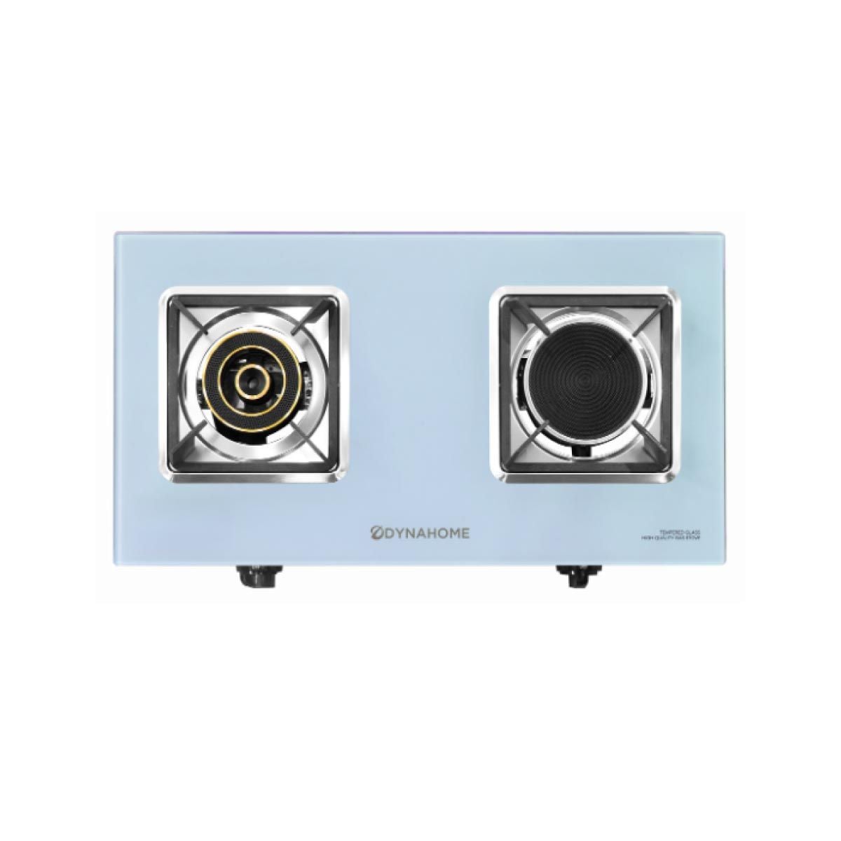 DYNAHOME เตาแก๊สคู่ตั้งโต๊ะ หัวทองเหลือง+อินฟาเรด สีฟ้าDH-IF624B
