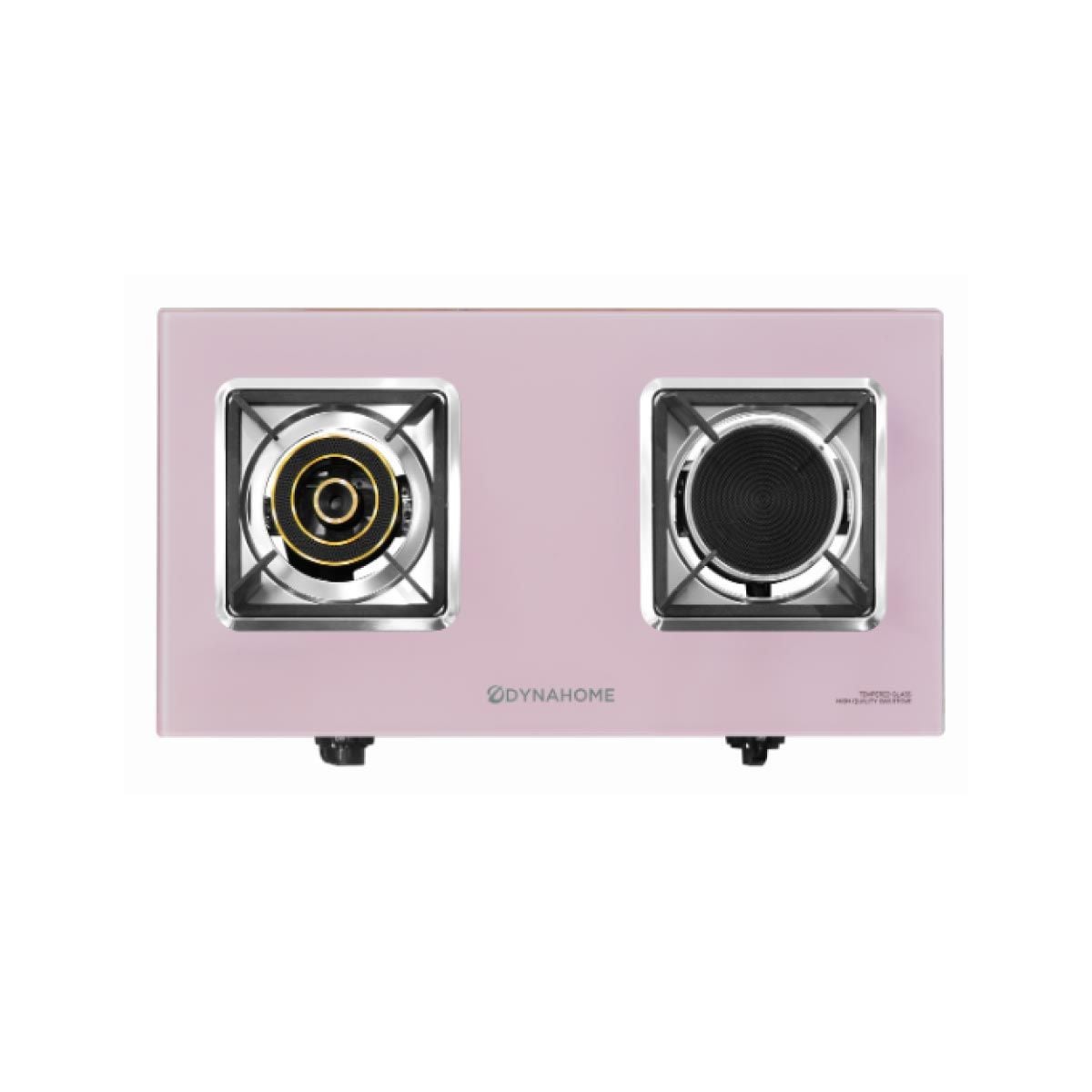 DYNAHOME เตาแก๊สคู่ตั้งโต๊ะ หัวทองเหลือง+อินฟาเรด สีชมพูDH-IF624P