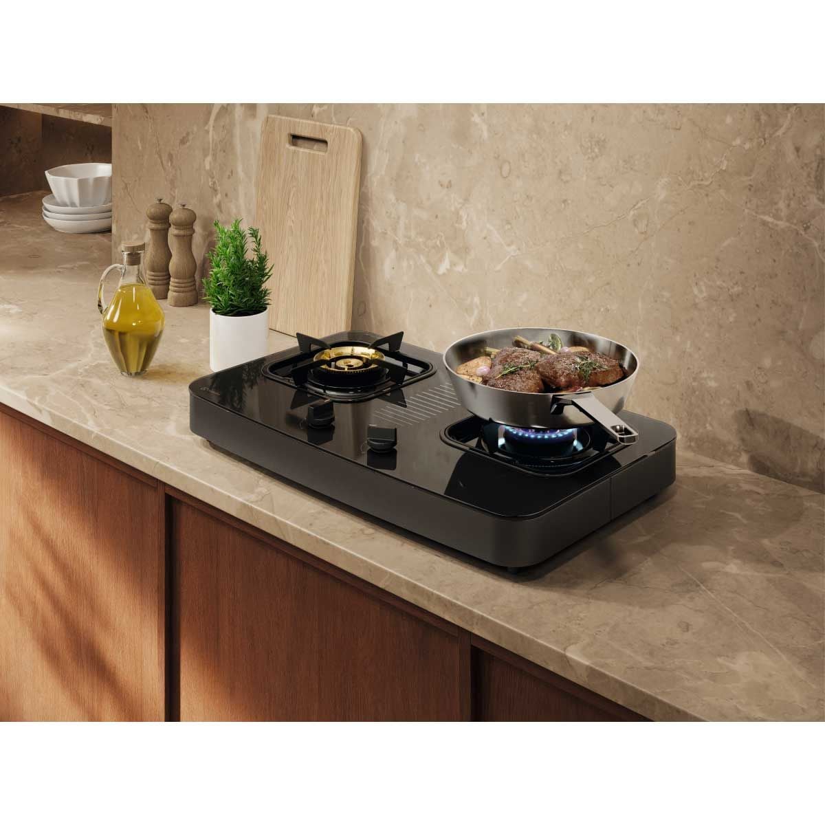 ELECTROLUX  เตาแก๊สตั้งโต๊ะ2หัวเตา กระจกดำ รุ่นETG7277GKR