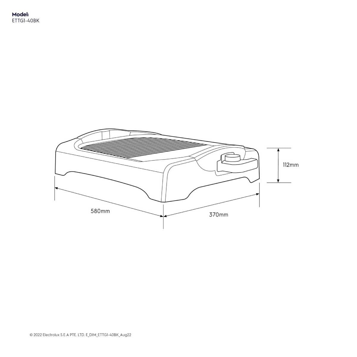 ELECTROLUX เตาย่างไฟฟ้าแบบตั้งโต๊ะ รุ่น ETTG1-40BK