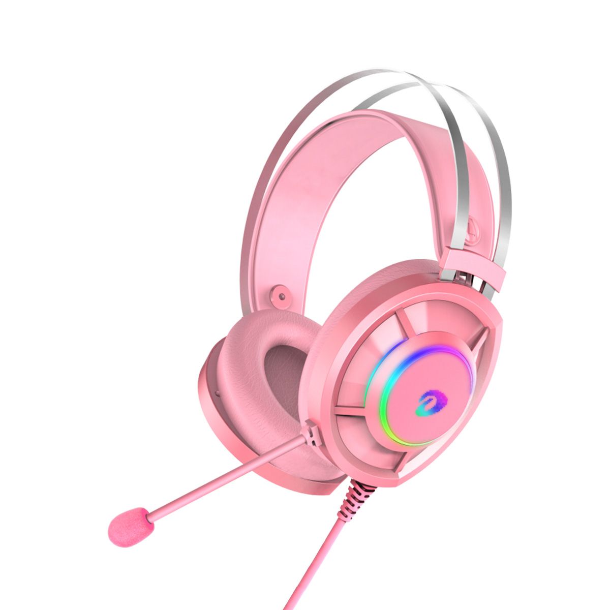 หูฟังเกมส์มิ่ง Dareu EH469 Gaming Headset RGB สีชมพูแบบมีสาย