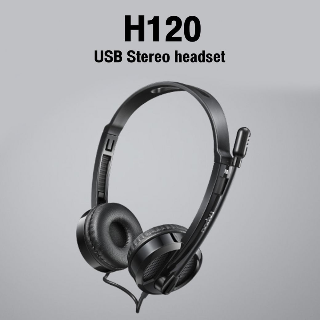 Rapoo USB Stereo Headset  หูฟัง-ไมโครโฟน RAPOO สีBLACK