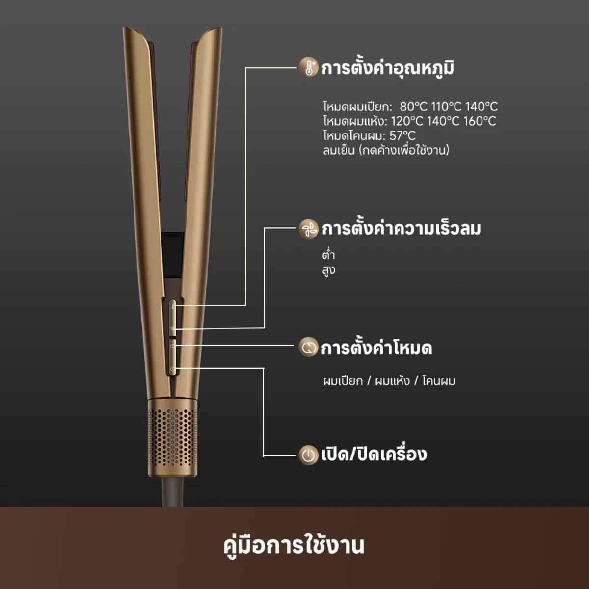 Dreame   เครื่องหนีบผม 2IN1 1600W รุ่น AERO STARIGHT Rose Gold