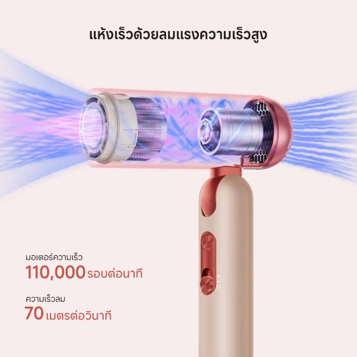 DREAME ไดร์เป่าผม 1300W สีฟ้า รุ่น Pocket Pro