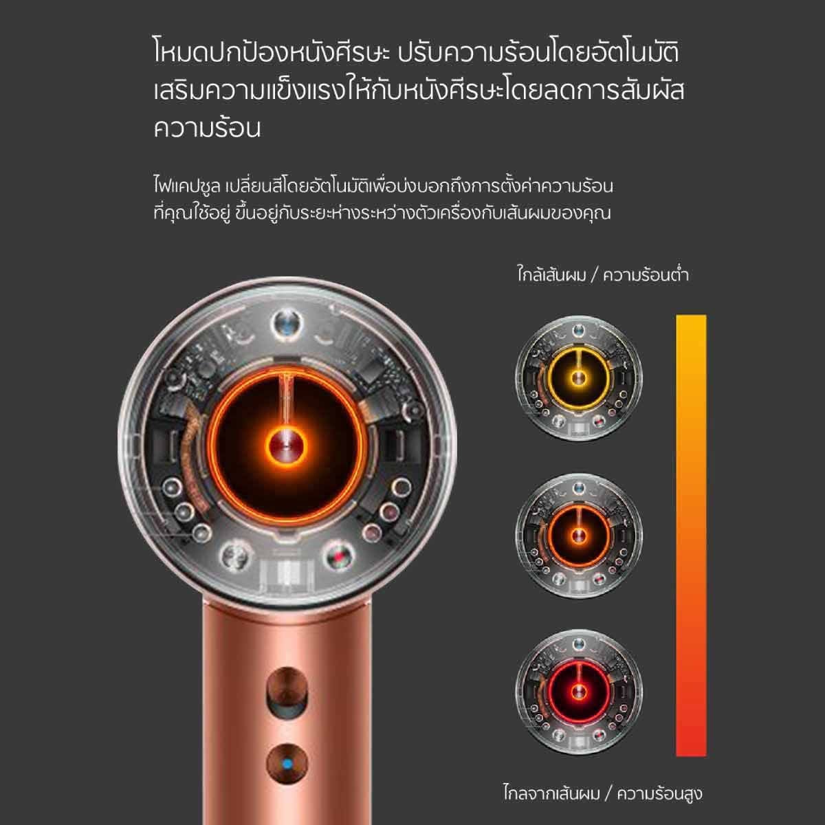 Dyson   เครื่องเป่าผม Supersonic Nura รุ่นHD16  สีแอมเบอร์ ซิลค์/ชมพูแชมเปญ