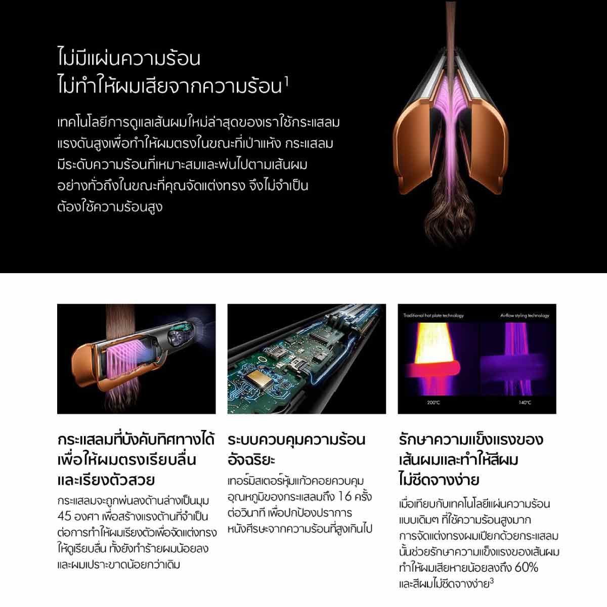 Dyson เครื่องหนีบผม Dyson Airstrait สีไบรท์นิกเกิล/ริชคอปเปอร์ รุ่น HT01