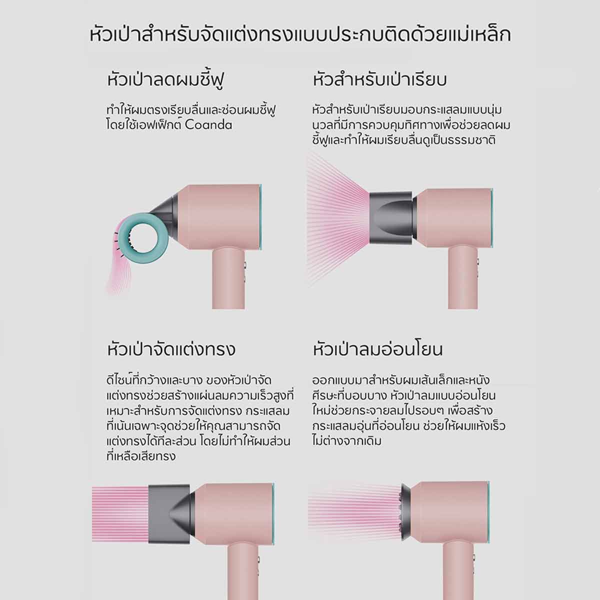 Dyson เครื่องเป่าผม Dyson Supersonic  สีชมพูเซรามิกป๊อป รุ่นHD15