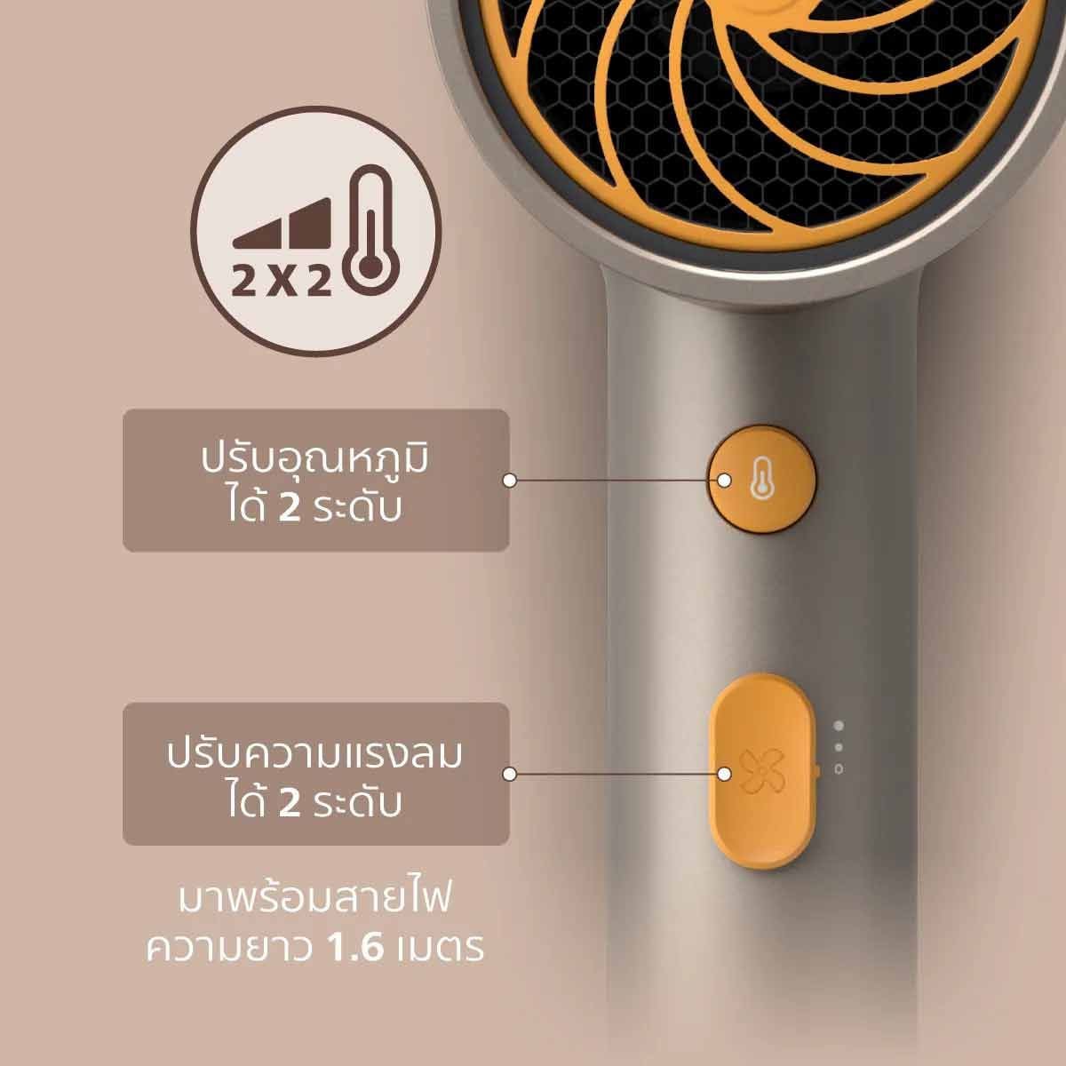 PHILIPS ไดร์เป่าผม 1600W รุ่น BHD321/00