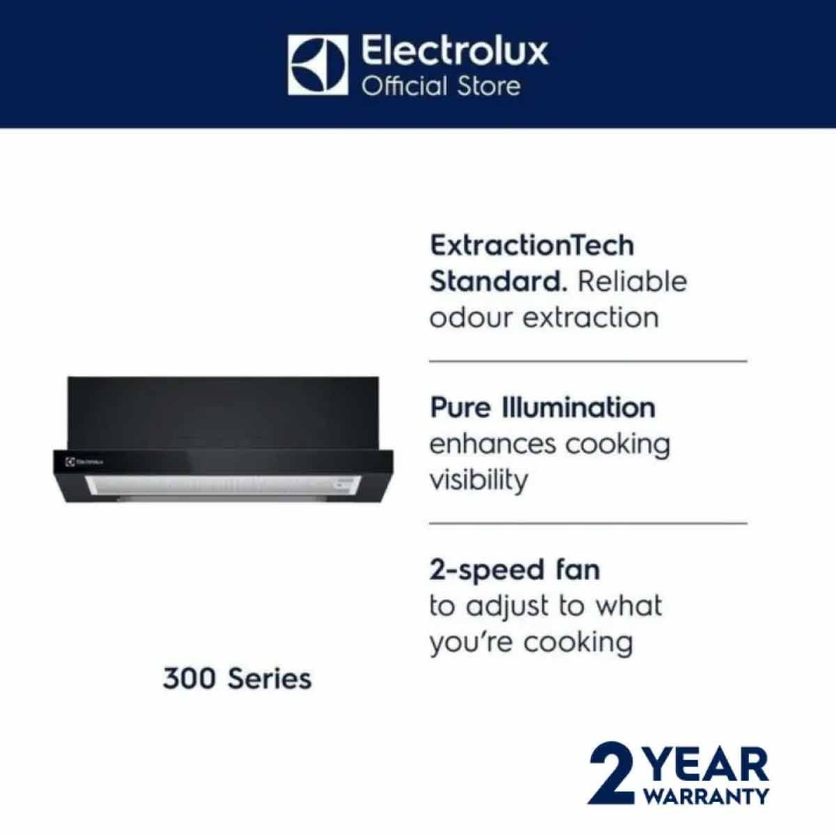 ELECTROLUX เครื่องดูดควันติดใต้ตู้60ซม.รุ่นECP6311GB