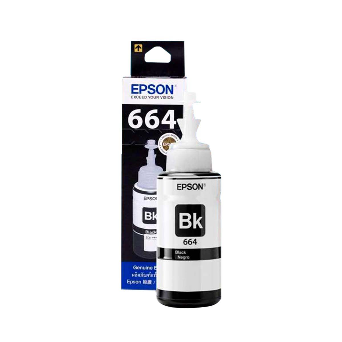INK (หมึกสำหรับเครื่องพิมพ์) สีดำ 70cc (L100/L200) EPSON T664100