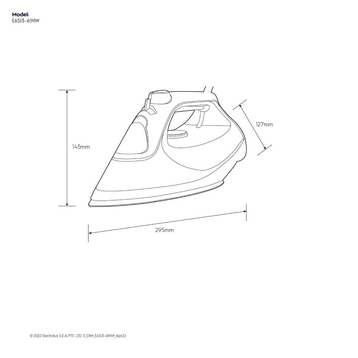 ELECTROLUX  เตารีดไอน้ำ 2400W รุ่น E6SI3-61NW