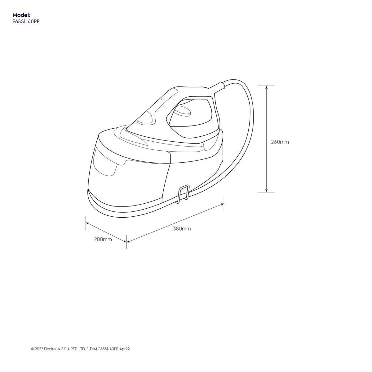 ELECTROLUX เตารีดแยกหม้อต้ม ความจุ 1.2 ลิตร รุ่น Refine E6SS1-40PP