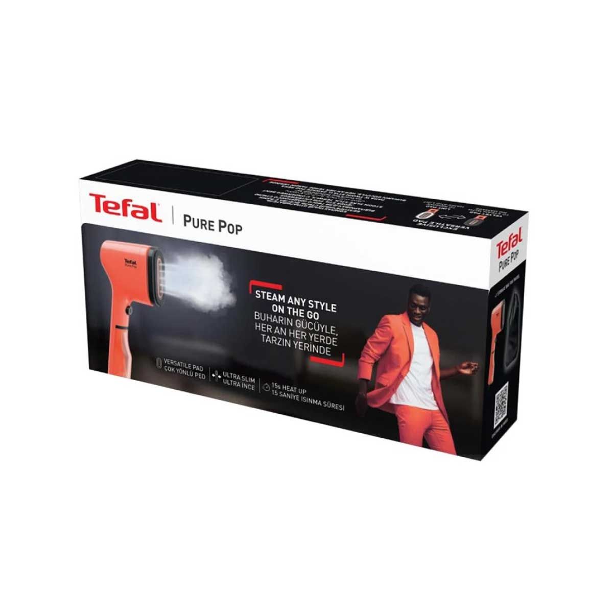 TEFAL เตารีดไอน้ำพกพา 1300W  ไอน้ำ20กรัม สีแดง รุ่น DT2022 E1