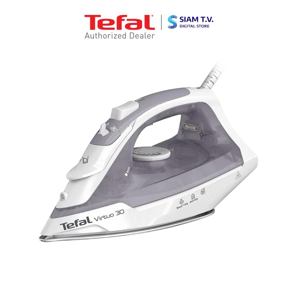 TEFAL  เตารีดไอน้ำ2200W สีม่วง รุ่นFV2C63T0