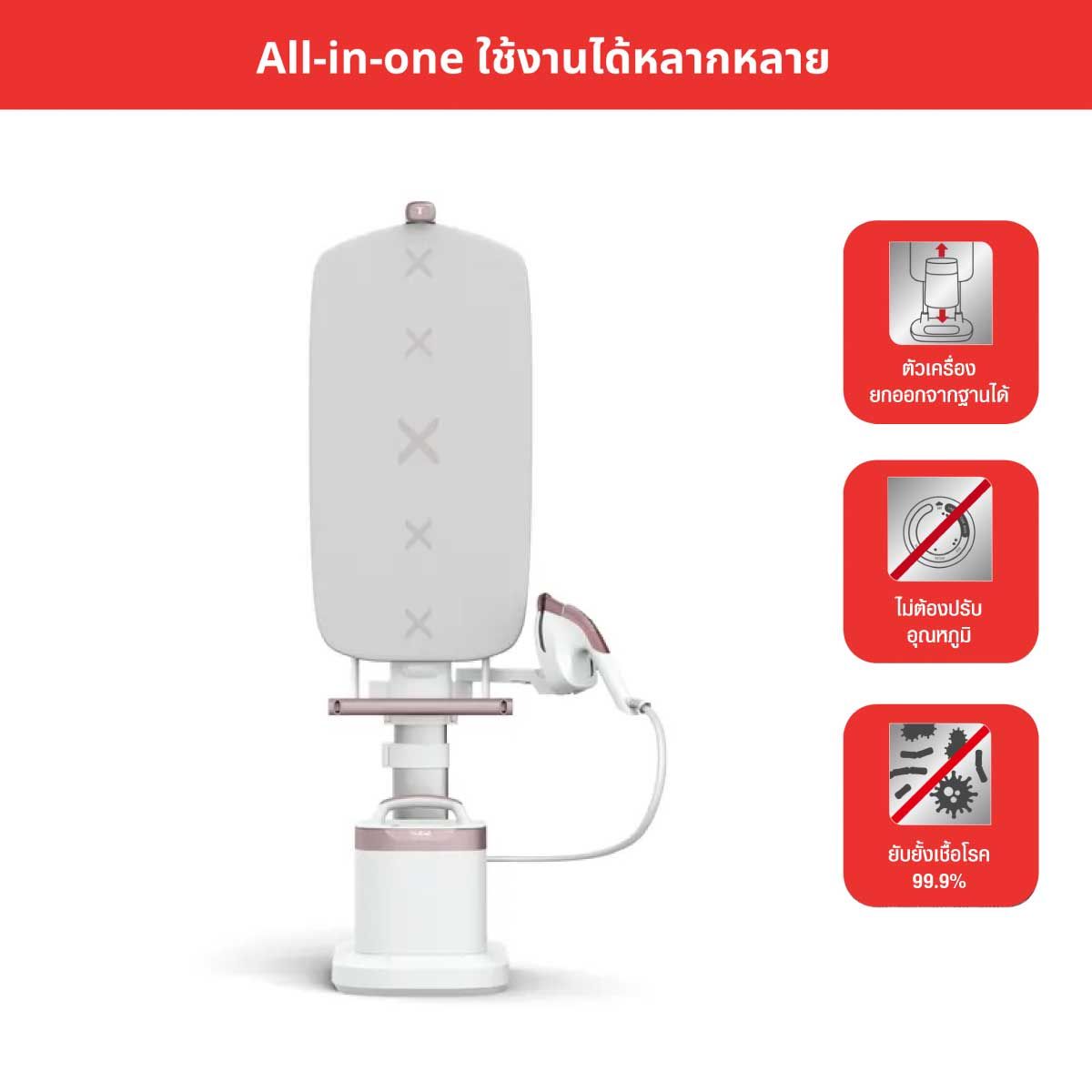 TEFAL เตารีดไอน้ำยืนรีด2200W รุ่นQT1811