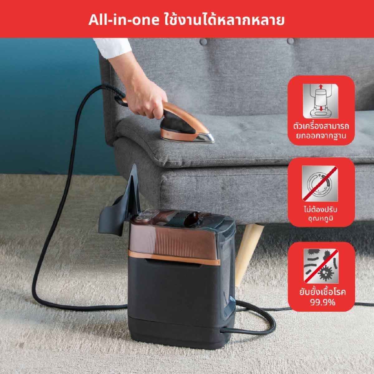 TEFAL เตารีดไอน้ำยืนรีด 2170W 5.8บาร์ ไอน้ำ200กรัม รุ่นQT2020
