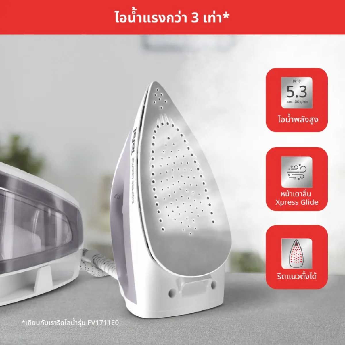 TAFAL เตารีดไอน้ำ Express Optimal 5.3 บาร์ รุ่น SV4111T0