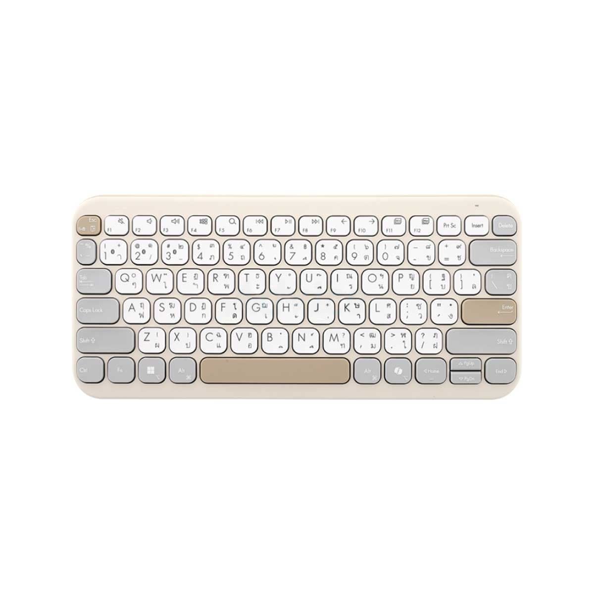 WIRELESS KEYBOARD (คีย์บอร์ดไร้สาย) ASUS MARSHMALLOW KW100 EN/TH (OAT MILK)