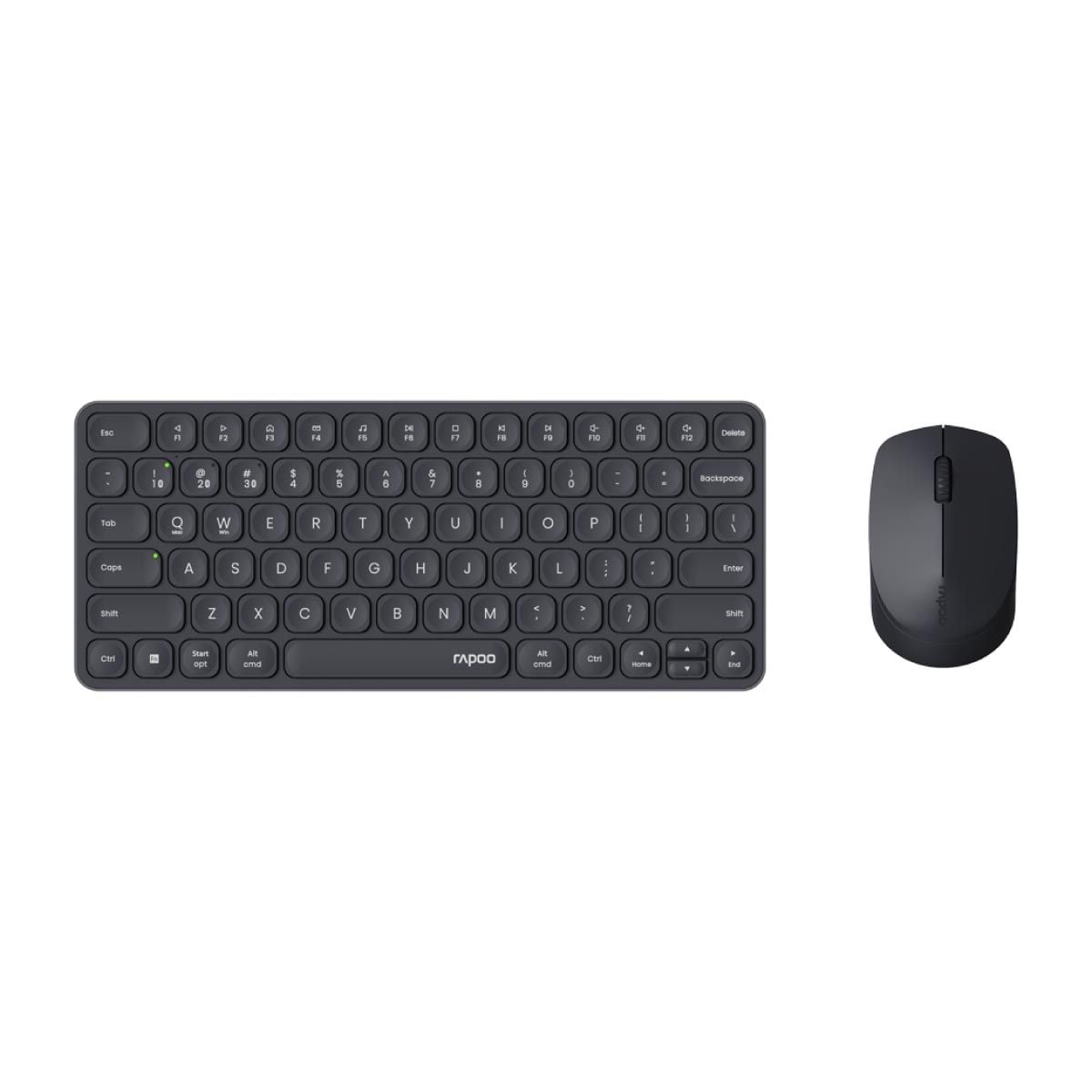 RAPOO WIRELESS KEYBOARD & MOUSE (คีย์บอร์ดและเมาส์ไร้สาย) RAPOO 9010M (Dark Grey)