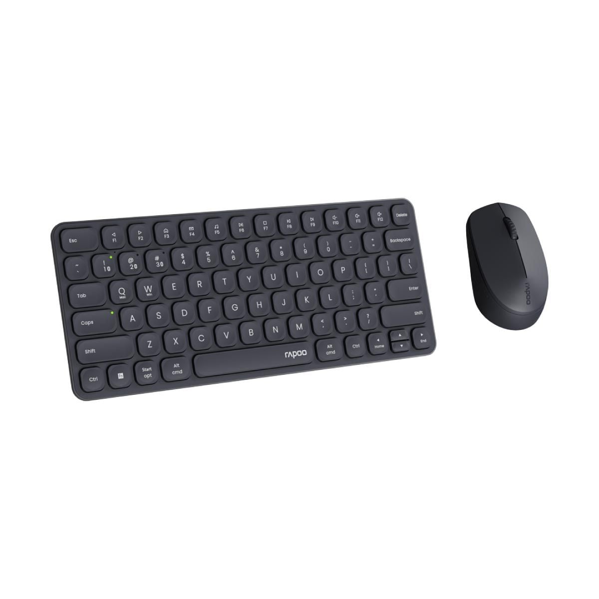 RAPOO WIRELESS KEYBOARD & MOUSE (คีย์บอร์ดและเมาส์ไร้สาย) RAPOO 9010M (Dark Grey)