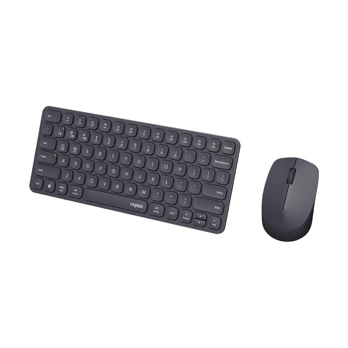 RAPOO WIRELESS KEYBOARD & MOUSE (คีย์บอร์ดและเมาส์ไร้สาย) RAPOO 9010M (Dark Grey)