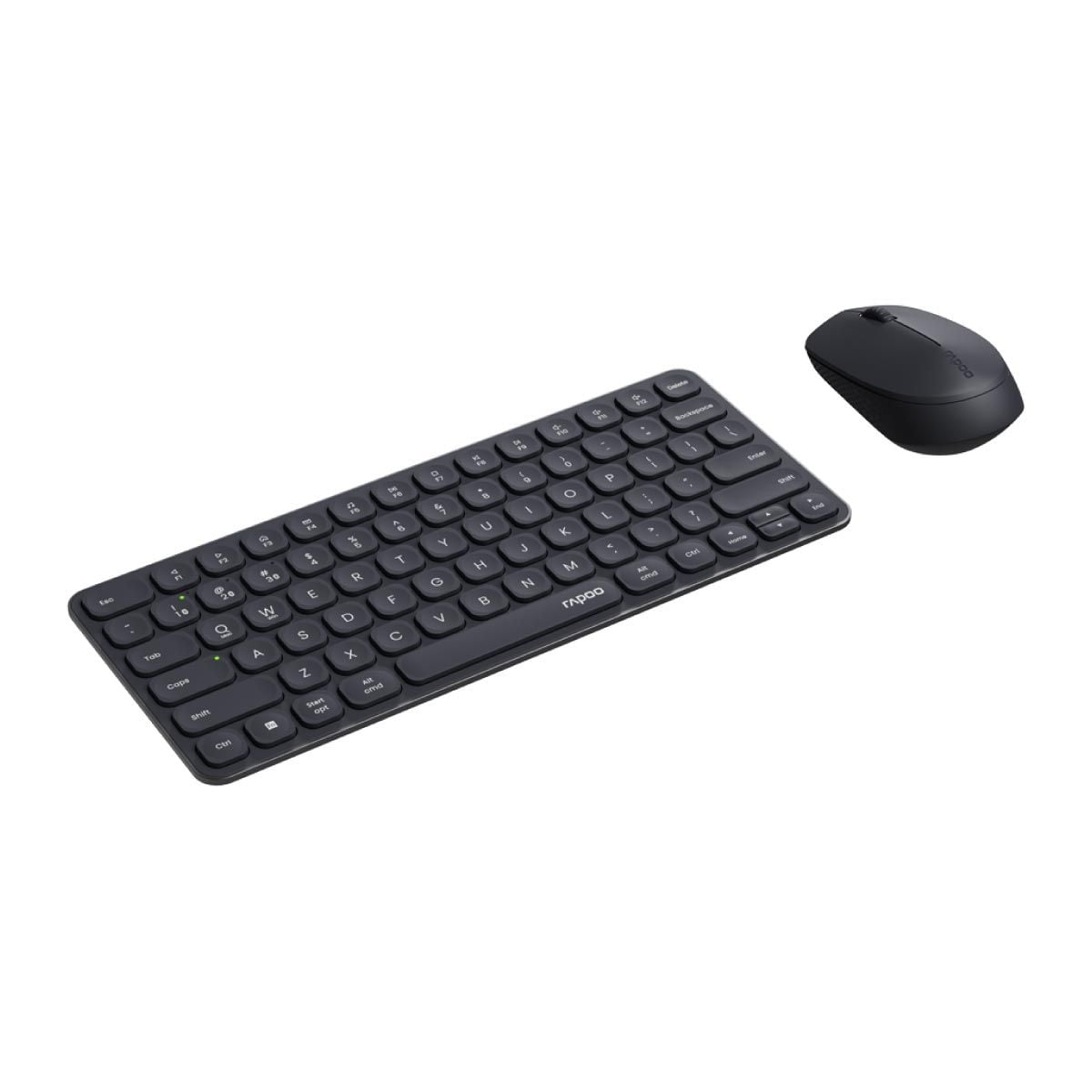 RAPOO WIRELESS KEYBOARD & MOUSE (คีย์บอร์ดและเมาส์ไร้สาย) RAPOO 9010M (Dark Grey)