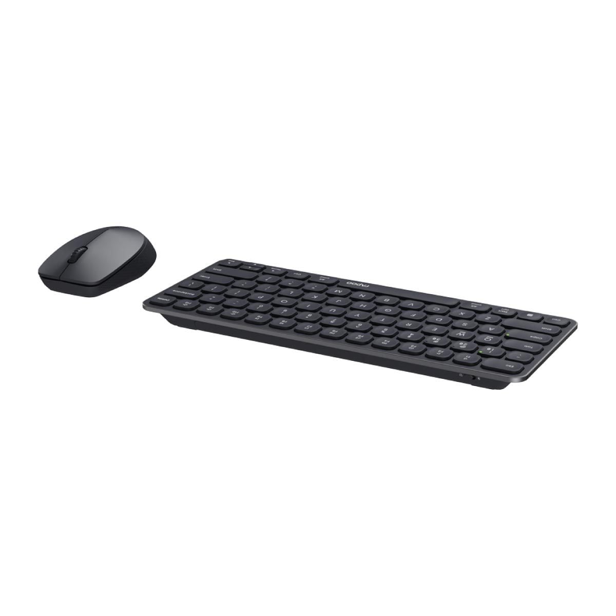 RAPOO WIRELESS KEYBOARD & MOUSE (คีย์บอร์ดและเมาส์ไร้สาย) RAPOO 9010M (Dark Grey)