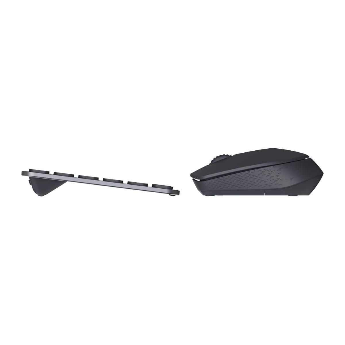RAPOO WIRELESS KEYBOARD & MOUSE (คีย์บอร์ดและเมาส์ไร้สาย) RAPOO 9010M (Dark Grey)