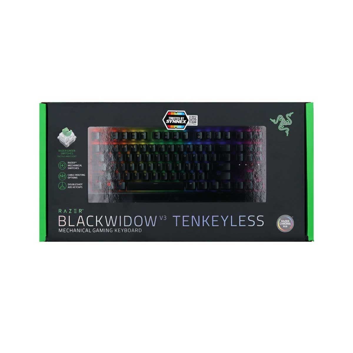KEYBOARD (คีย์บอร์ด) RAZER BLACKWIDOW V3 TENKEYLESS (RAZER GREEN SWITCH) (EN/TH)