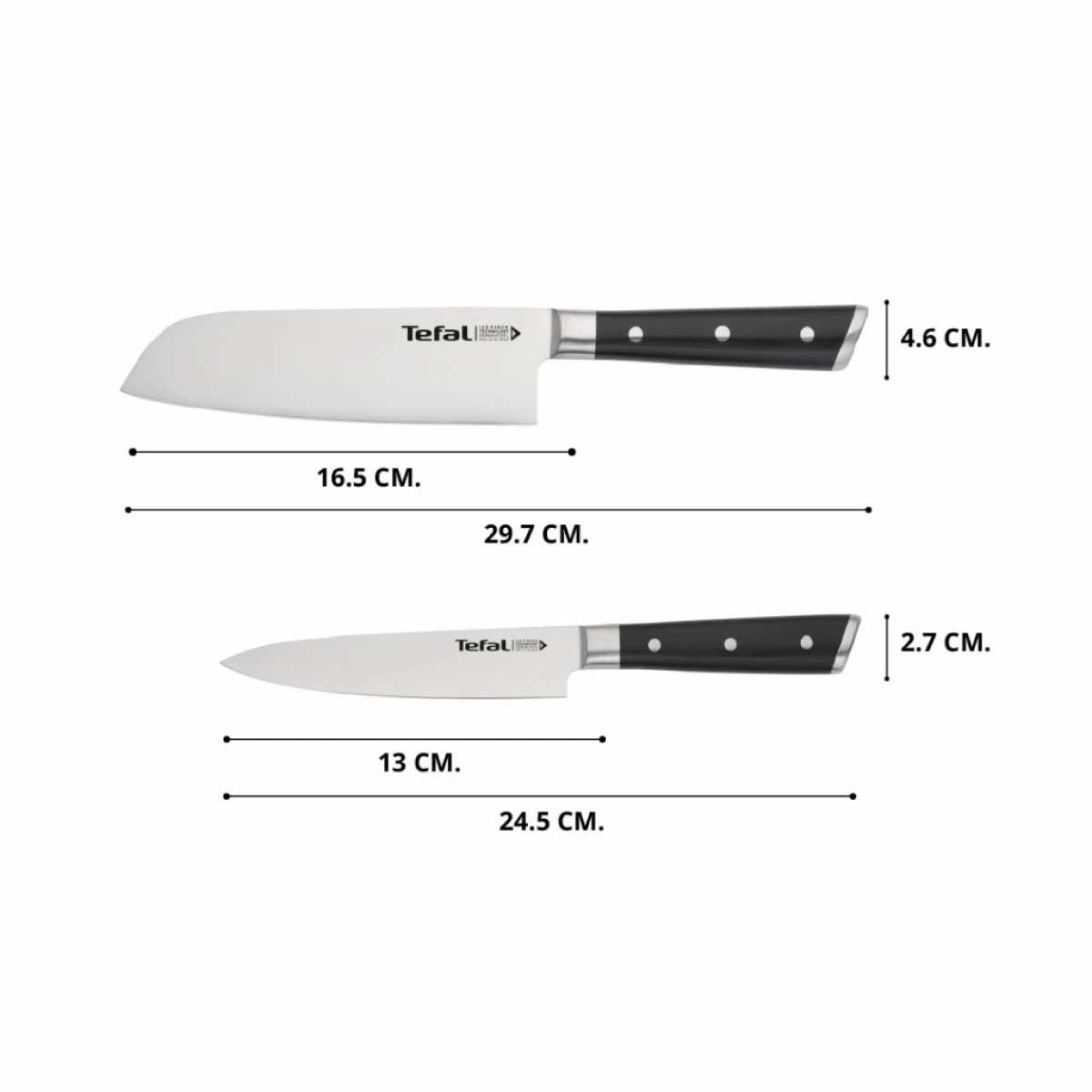 TEFAL ชุดเซ็ตมีดIce Force 2ชิ้น(Santoku 18ซม.+มีดอเนกปร ะสงค์ 12ซม.)