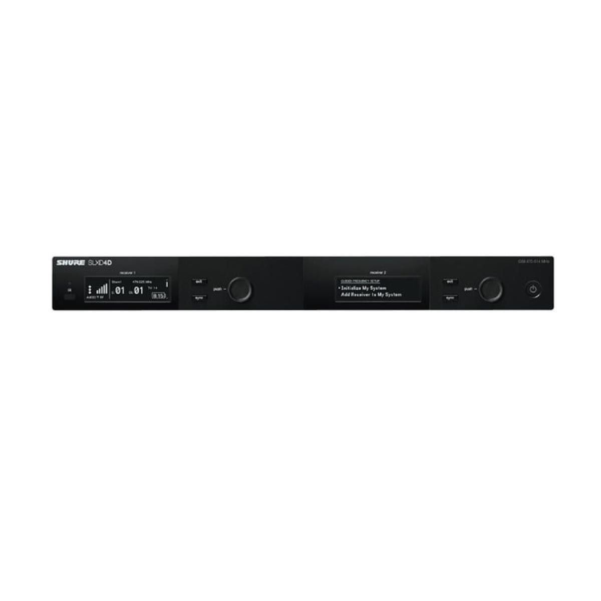 SHURE ชุดไมโครโฟนไร้สายแบบดิจิตอล รุ่น SLXD2458M55 พร้อมไมค์ SM58 จำนวน 2 ตัว