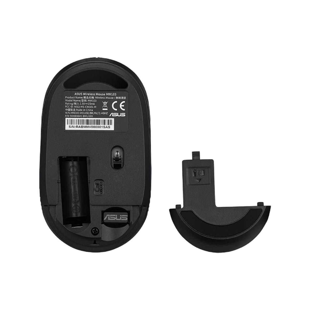 WIRELESS MOUSE (เมาส์ไร้สาย) ASUS WIRELESS SILENT MOUSE MW103 (BLACK)
