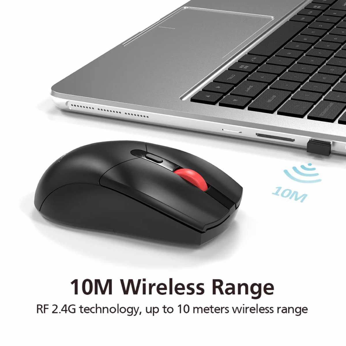 WIRELESS MOUSE (เมาส์ไร้สาย) MICROPACK MP-702W PRO (BLACK)