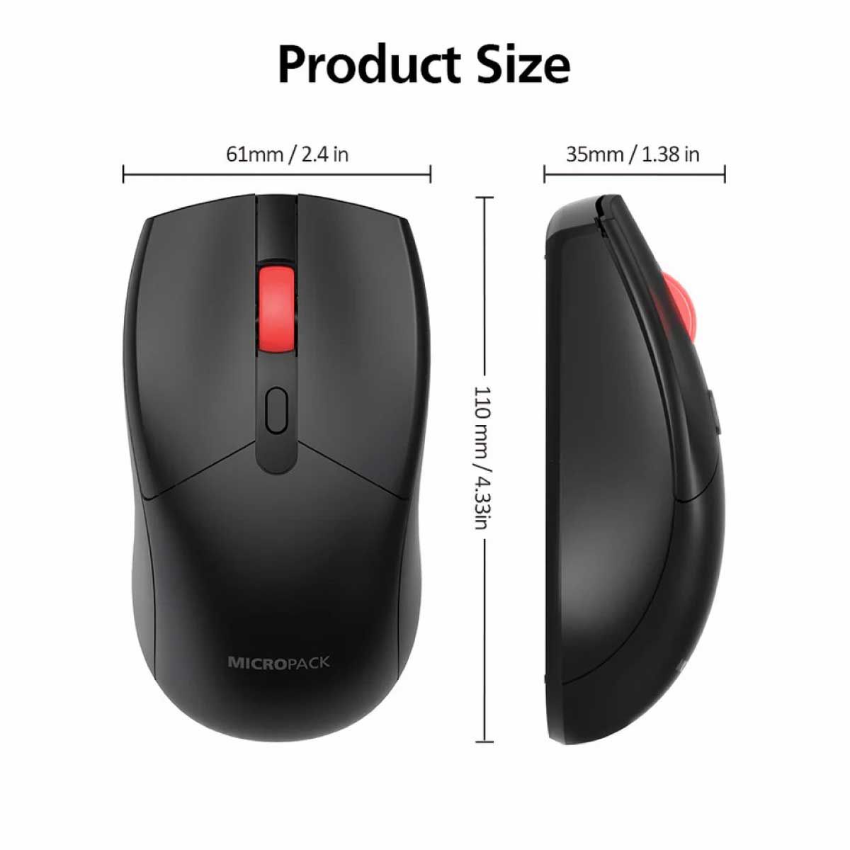 WIRELESS MOUSE (เมาส์ไร้สาย) MICROPACK MP-702W PRO (BLACK)