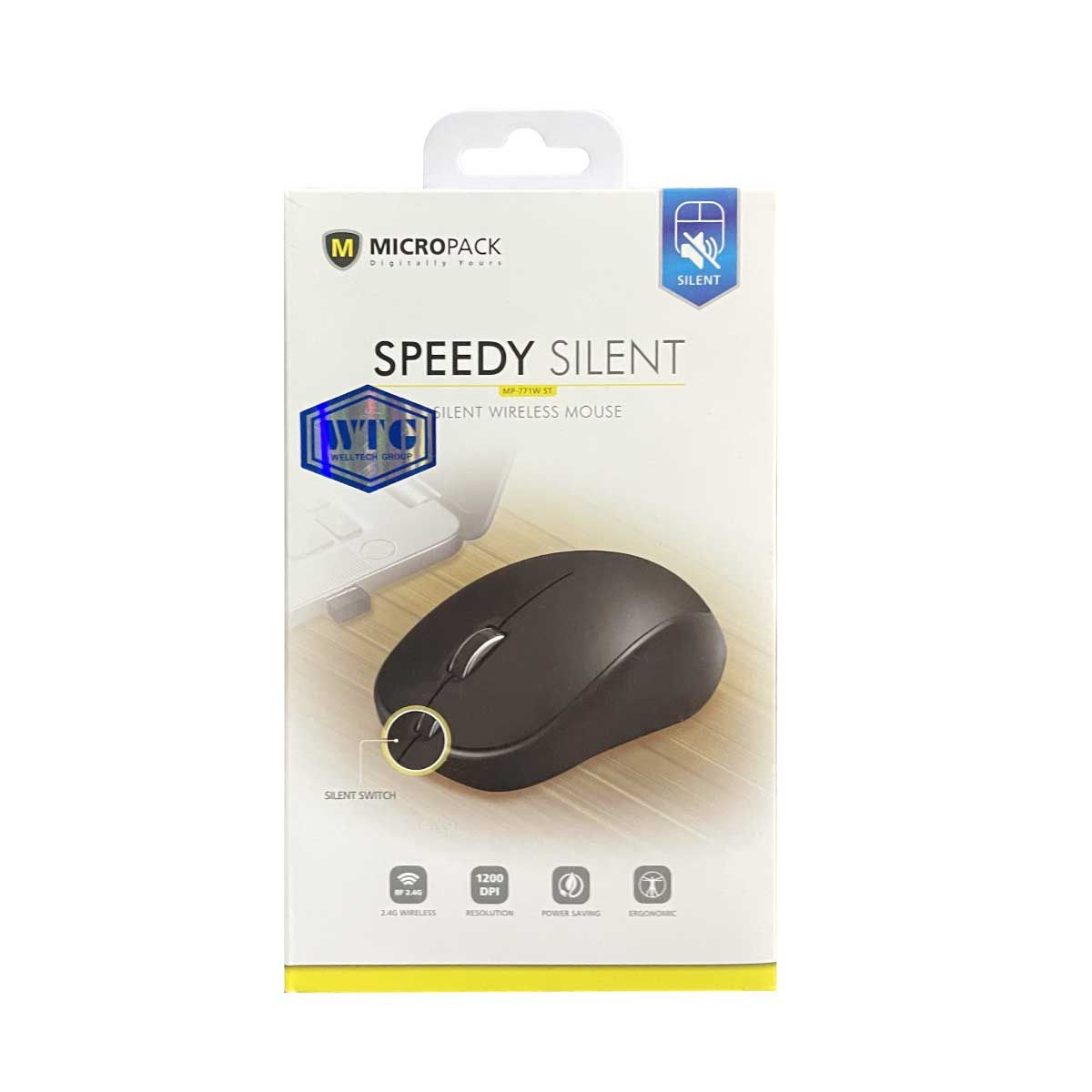 MOUSE (เมาส์ไร้สาย) MICROPACK MP-771W ST WIRELESS SILENT MOUSE (BLACK)